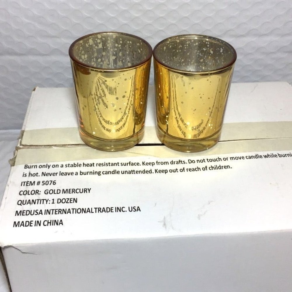 Mercury Glass Votive Candle Holder Set